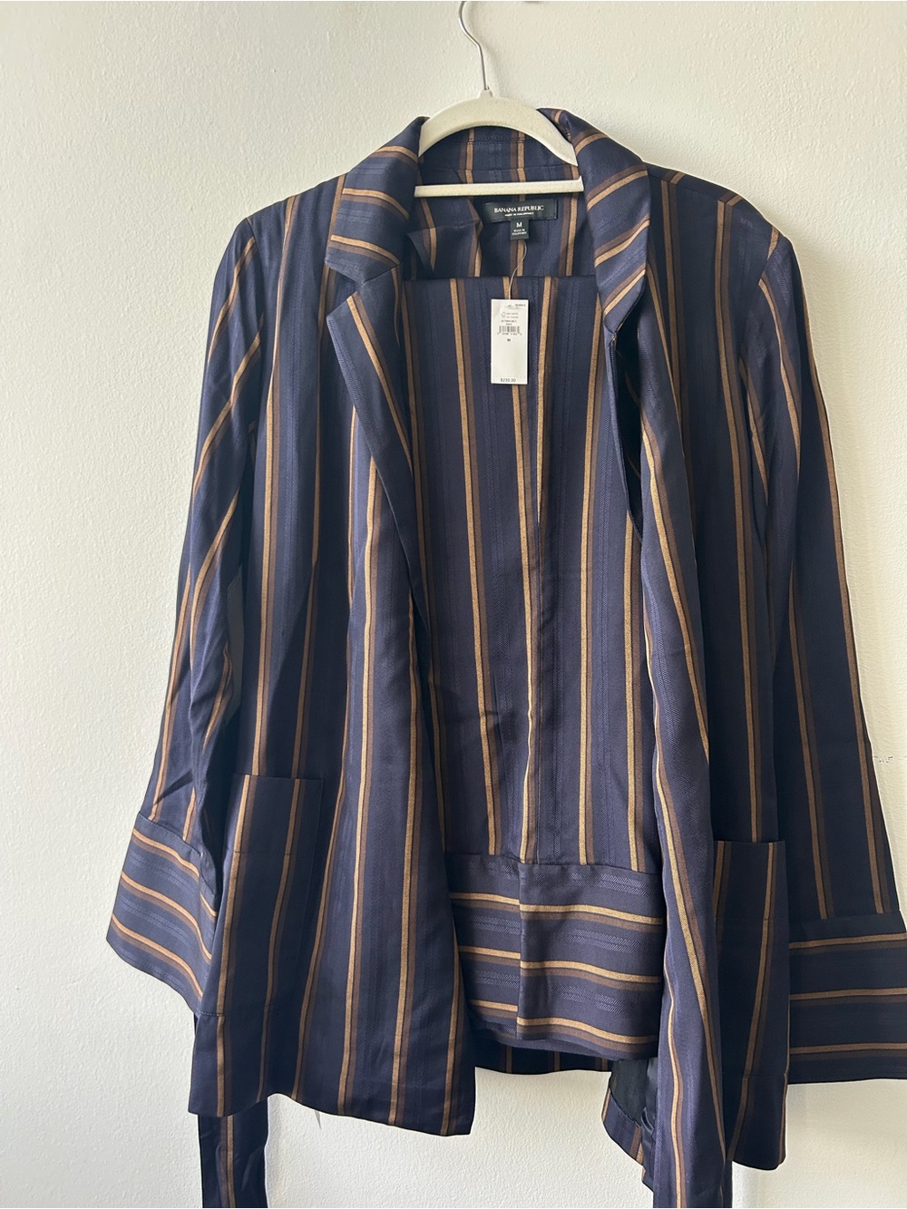 Banana Republic Navy Blazer And Pants with Brown Stripes NWT